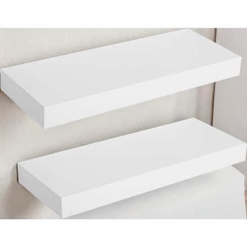 Floating Wall Shelf 15.7 Inches, Set of 2, with Metal Bracket for Easy Installation, Display Trinkets,in The Living Room, Entryway, Bedroom - image 1 of 3