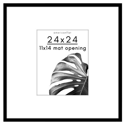 Black 24x24 Picture Frame with Oversized Mat and Plexiglass Front