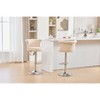 Grungis Velvet Adjustable Bar Stools Set of 2,Counter Stools with Silver Plated Metal Legs and Chrome Nailhead,Kitchen Chair for Kitchen Island - 2 of 4