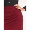 Hobemty Women's Wear to Work Elastic High Waist Pleated Bodycon Midi Skirts - 4 of 4