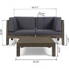 Sapphtopaz Patio Furniture Set Wood L-Shaped Loveseat Outdoor Chairs with Cushions and Coffee Table Sofa Set for Garden, Backyard - 2 of 4