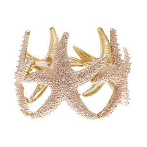 Anna-Kaci Women's Starfish Design Elastic Cuff Bracelet Beach Inspired Jewelry - 1 of 4