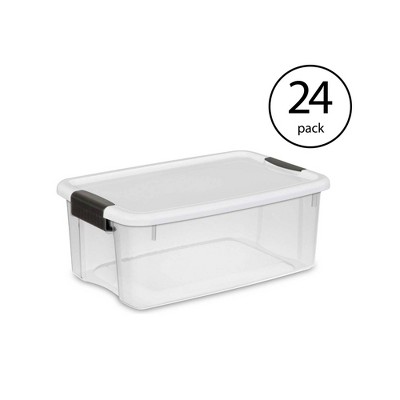 Sterilite 18 Quart Clear Ultra Latch Storage Organizer Container Box (24 Pack)