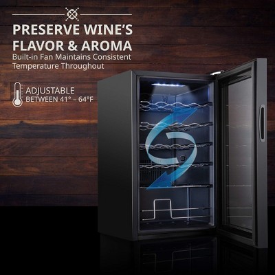 Ivation 24 Bottle Black Freestanding Wine Cooler with Lock