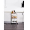 J&V TEXTILES 3 Tier Acrylic Rolling Cart with Wheels, Utility Storage Cart with Handle and Lockable Casters, Storage Basket Organizer Shelves - 3 of 4