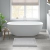 NAYSAYE Bath Rug 20" x 30" Plush Soft 100 Percent Cotton Reversible Dense Absorbent Non Slip for Bathroom, Gray - 2 of 4