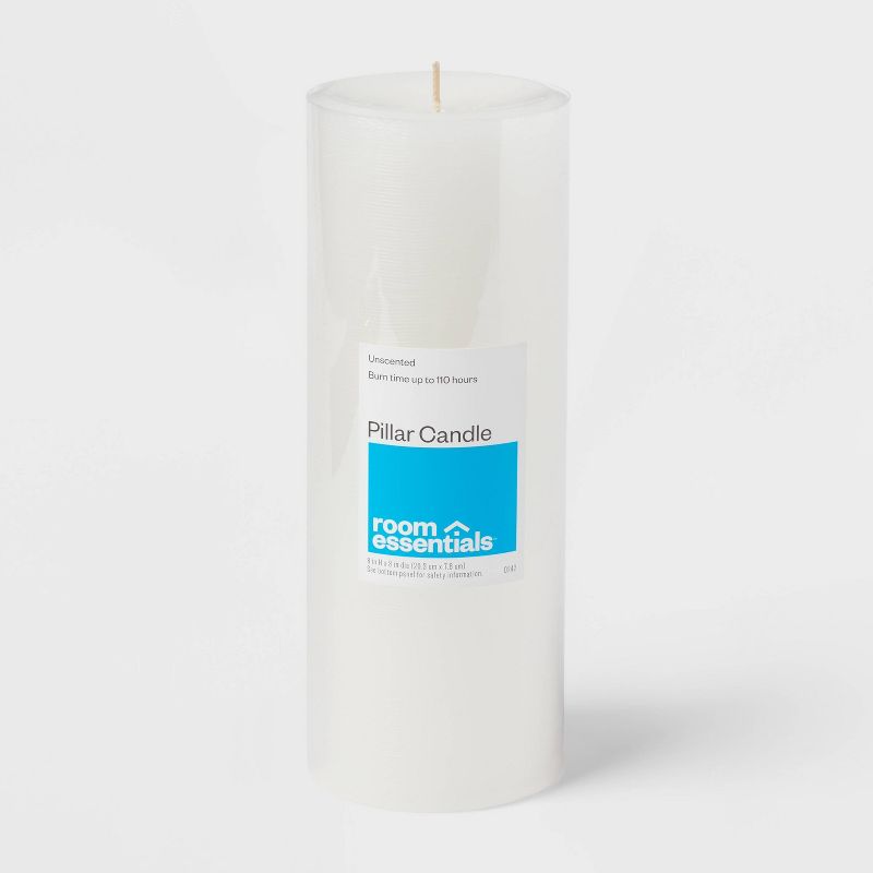 3&#34; x 8&#34; Unscented Candle White - Room Essentials&#8482;, 1 of 5