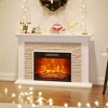 Fredees 47" Electric Fireplace with Wooden Mantel, Remote Control & Adjustable Flame, 1400W Heater - 4 of 4