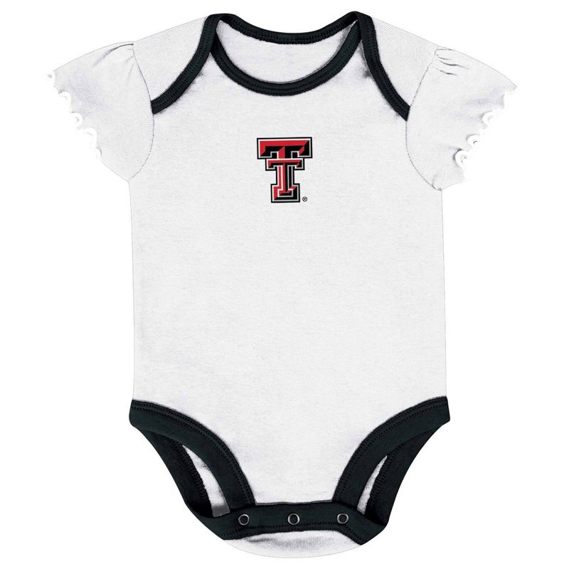 NCAA Texas Tech Red Raiders Infant Girls&#39; 3pk Bodysuit Set, 3 of 5