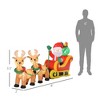 LOVSON 8-Foot Inflatable Christmas Santa Claus Riding Sleigh with Reindeer Outdoor Inflatable Yard Decoration - 3 of 4