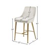Meridian Furniture,Owen Cream Velvet Stool, Set of 2 - 4 of 4