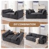VASIP 4-Seater Combined Modular Sofa, Chenille Fabric ,Full Sponge Compression Couch with 2 Pillows  for Living Room, Apartment,Dark Gray - 3 of 4