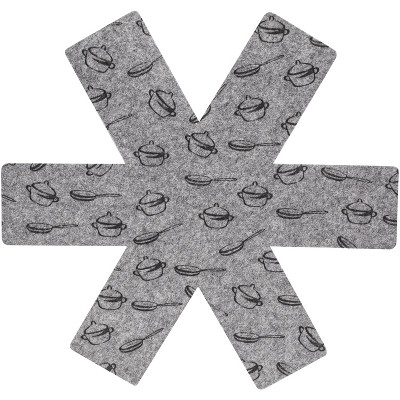 Gray Polyester Pan and Pot Protectors, 15-inch, Set of 3