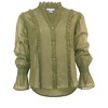 VENUS Womens Ruffle Button-Front Top - 3 of 4
