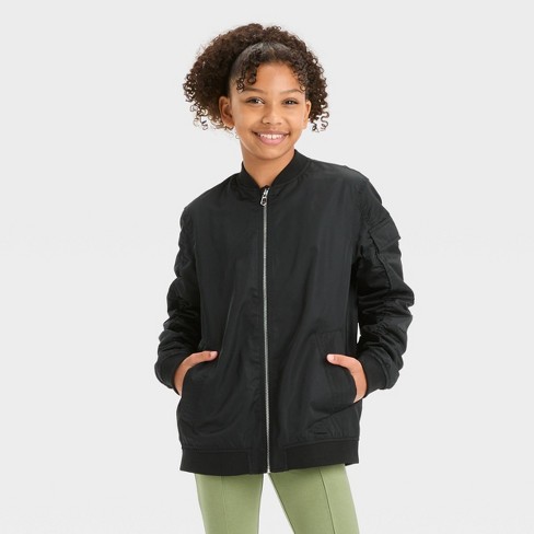 Women's Distressed Faux Leather Bomber Jacket - Wild Fable™ Black Xxl :  Target