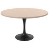 LeisureMod Verve Mid-Century Modern Table with a 48" Round MDF Tabletop and Black Steel Pedestal Base for Kitchen and Dining Room - 4 of 4