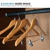 USTECH 20pk Dress/Skirt/Suit/Pants Organiser Clothes Hanger Natural Wood - 2 of 4