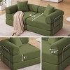 VASIP Modular Sofa Bed for Apartment,Corduroy Fabric,Convertible Design with Fixed Frame & Removable Armrests , No Assembly Required,Red - 3 of 4