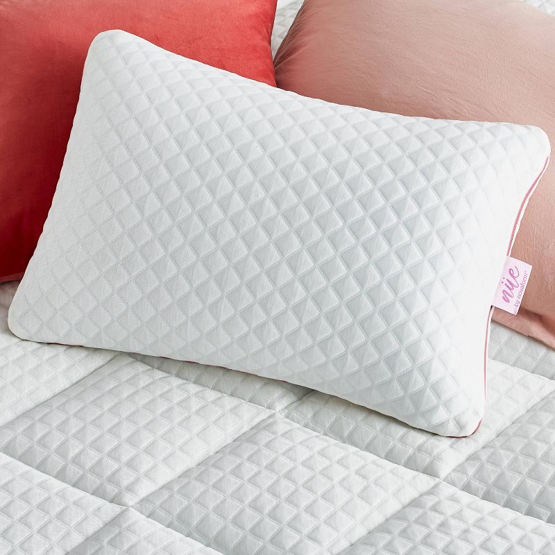 Plush Adjustable Gel Memory Foam Bed Pillow with Antimicrobial Cover - nüe by Novaform, 1 of 8