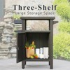 FONTOI Kitchen and Dining Cabinets Sideboard Buffet Server Table，Kitchen Doors Storage Cabinet with Shelf, Brown, 29.92"*20.31"*35.51" - 3 of 4