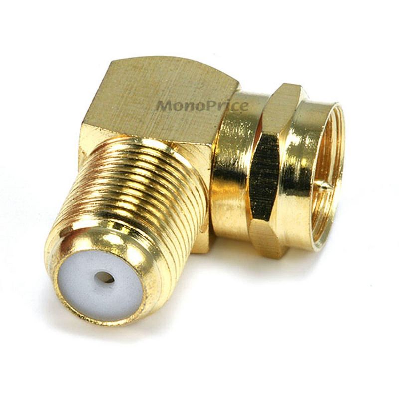 Monoprice F Type Right Angle Female to Male Adapter | Gold Plated, 2 of 4