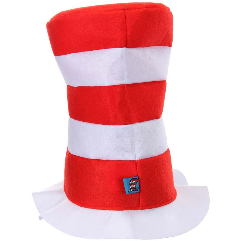 HalloweenCostumes.com    Dr. Seuss The Cat in the Hat Felt Red & White Striped Costume Hat for Kids, White/Red, 4 of 6