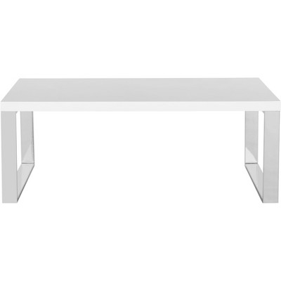 Rockford Coffee Table - White/Chrome - Safavieh