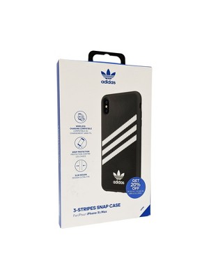 Adidas Samba Case for Apple iPhone Xs Max - Black with White Stripes