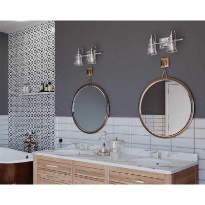 Polished Chrome 2-Light Bath Vanity with Clear Glass Shades