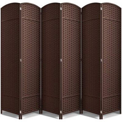 Sorbus 6 Panel Room Divider 6 ft. Tall - Extra Wide Double Hinged Panels, Mesh Hand-Woven Design, Partition Room Dividers