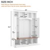 76"H Entryway Hall Tree With Shoe Bench, Freestanding Coat Rack with 8 Hooks & Storage Shelf, Wooden Entryway Bench for Living Room Hallway - 3 of 4