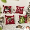 Merry Christmas Let It Snow Love Snowman Red Throw Pillow Covers, 18 x 18 Inch - 4 of 4