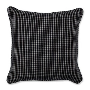 Roe Licorice Mini Square Throw Pillow Black - Pillow Perfect, White Black