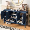55" Storage Sideboard with Adjustable Shelves & Double Hooks, Modern 4-Door Buffet Cabinet for Dining Room Entryway-3irtyhousy - 2 of 4