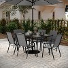 Flash Furniture Brazos 7 Piece Commercial Grade Patio Dining Set with Tempered Glass Patio Table and 6 Chairs with Flex Comfort Material Seats and Backs - 2 of 4