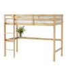 NicBex Twin Size Loft Bed with Guardrail,Rubber Wood Loft Bed Frame with Ladder,Bed Frame for Adults,Kids,Box Spring Not Required - 4 of 4