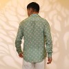 Campus Sutra Men Men's Grass Green Polka Dot Shirt - 4 of 4