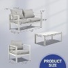 VINGLI Outdoor Furniture Aluminum Patio Furniture Set, Outdoor Sofa and Coffee Table Set Modern Patio Sofa Set (White) - 3 of 4