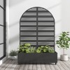 1 Piece 71.37 in.H x 46.8 in.W Black Metal  Arch Outdoor Planting Box with Climbing Frame Decorative Art Panel - 2 of 4