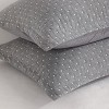 2 Pack Triple-Layer Cotton Pillow Shams, Breathable Thermal Yarn-Dyed Euro Pillowcases, 26x26 Inches - NTBAY - 4 of 4