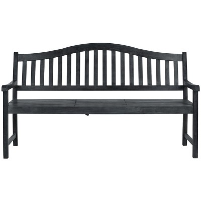 Safavieh Jovanna 61.8-in W x 33.5-in H Dark Slate Gray Acacia Garden Bench