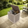 VisioGear Deck Boxes, 30 Gal Outdoor Storage Deck Box, Small Patio Storage Bin for Garden Tools, Brown, 22.09"*17.09"*20.87" - 4 of 4
