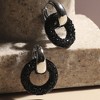 SOHI Women's Onyx Black Circular Cluster Drop Earrings - 2 of 4