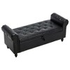 CAVINAS Industrial Rivet Storage Ottoman Bench, Upholstered Ottoman Foot Rest, Button Tufted Ottoman with Hidden Storage, End-of-Bed Bench - 3 of 4