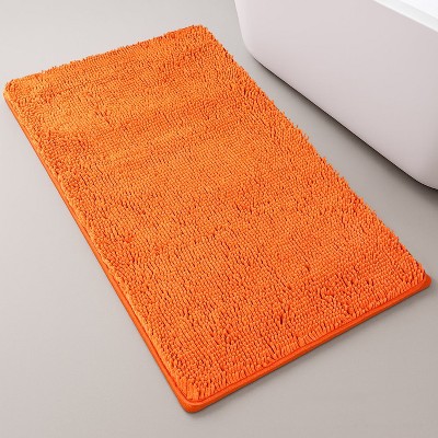 Home Mart Goods Orange Soft Cozy Plush Chenille Bath Mat Bathroom Rug -  47"x27"