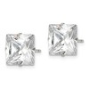 Chisel Stainless Steel Polished 10mm Square Cubic Zirconia Stud Earrings - 4 of 4