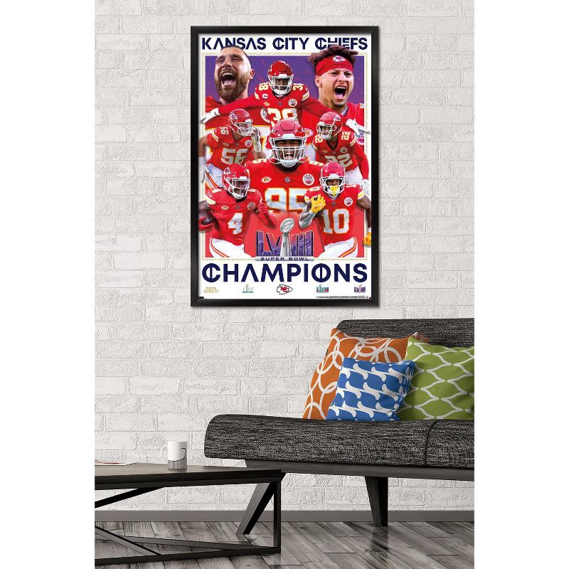 Trends International NFL Kansas City Chiefs - Super Bowl LVIII Champions Framed Wall Poster Prints, 2 of 7