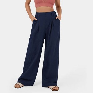 Clearlove Wide Leg Pants Women's High Elastic Waisted in The Back Business Work Trousers Long Straight Suit Pants - 1 of 3