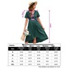 Women Cross V Neck Wrap Dress Lantern Short Maternity Dress Tie High Waist Dress A-Line Flowy Dress with Belt - 4 of 4