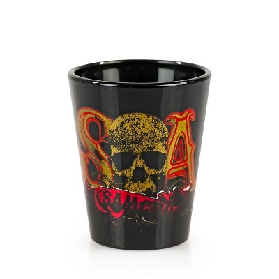 Just Funky Sons Of Anarchy Logo Shot Glass | SAMCRO Logo Bar Glasses | 1.5 Ounces